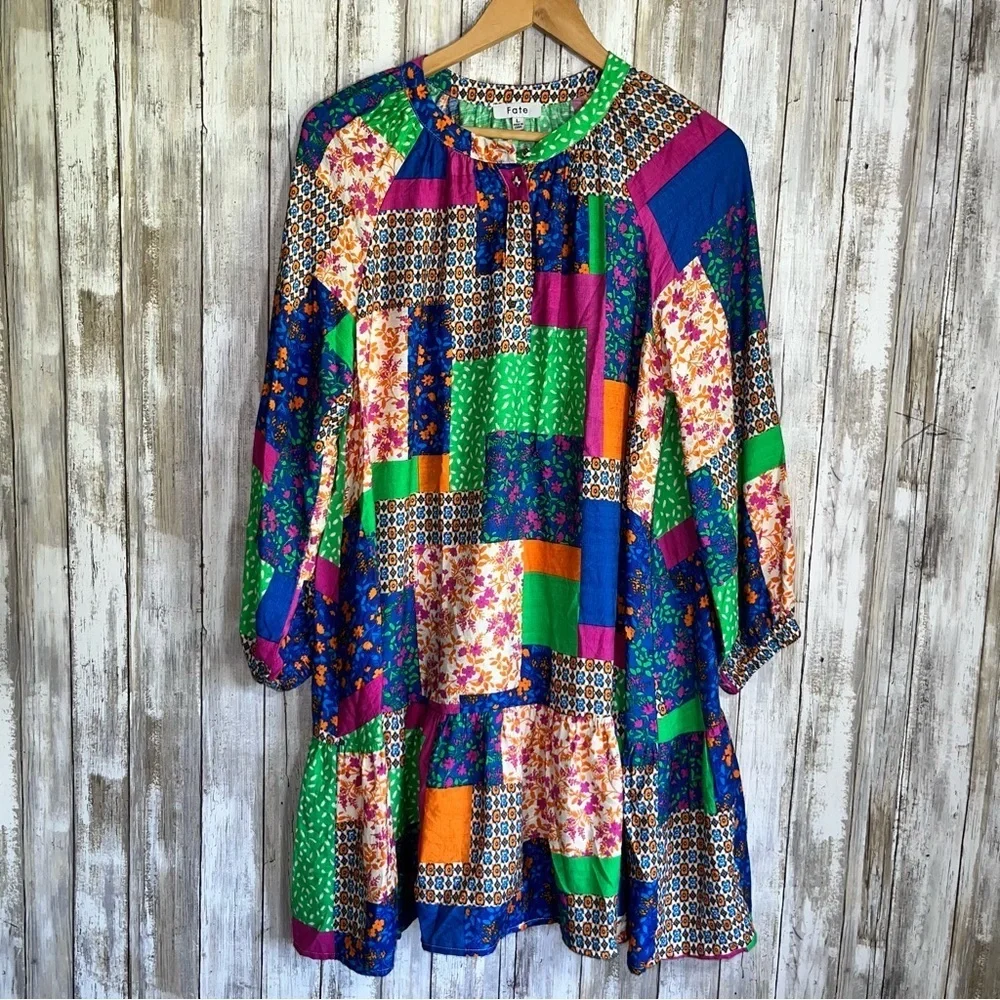 Fate All In Good Time Patchwork Dress - Picture 4 of 8